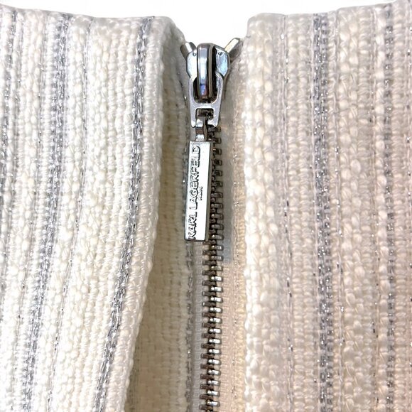 NWT Karl Lagerfeld Sz 4 ‘Ivy’ Tweed Woven Fringe Sheath Dress - Picture 9 of 11